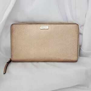 Kate Spade New York Newbury Lane Neda Rose Gold Zip-Around Wallet